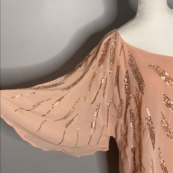 Pink Sequined One Shoulder Plus Cocktail Dress 14W - Picture 2 of 12